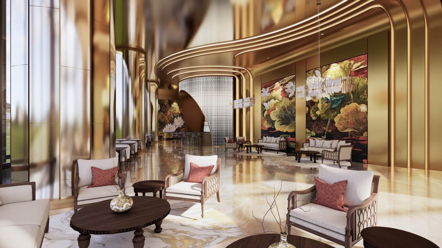 Tiện Ích Maison Privee - Chuẩn Sống Ultra Luxury Giữa Trung Tâm Ciputra Hà Nội 39 Sảnh đón khách đẳng cấp chuẩn khách sạn 6 sao của Maison Privee