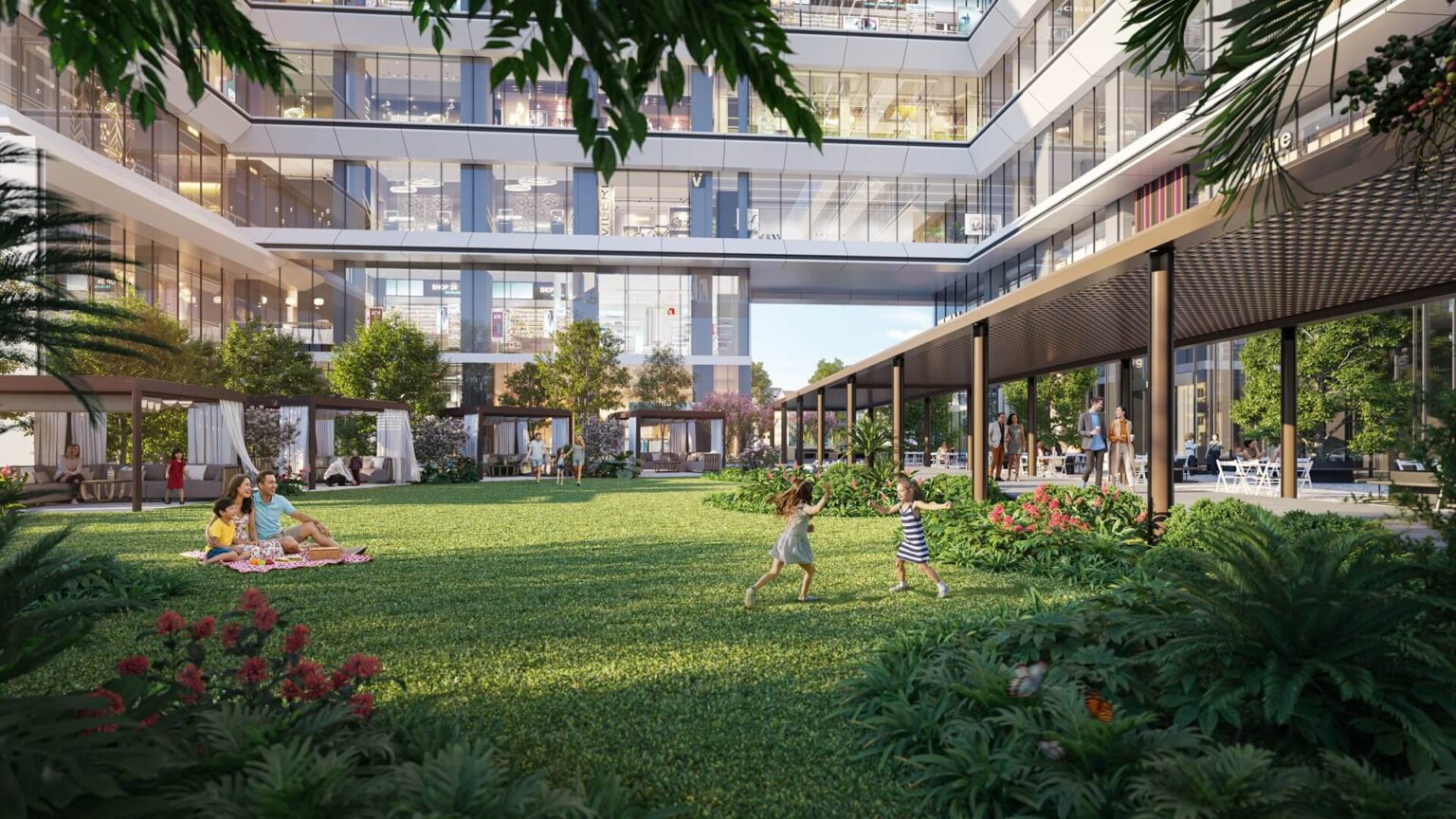 Tiện Ích Maison Privee - Chuẩn Sống Ultra Luxury Giữa Trung Tâm Ciputra Hà Nội 41 Vườn cảnh quan nội khu với không gian xanh với cây cối tươi mát, biểu tượng của sự yên bình